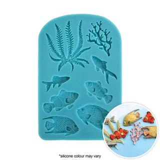 ASSORTED FISH AND SEAWEED SILICONE FONDANT MOULD