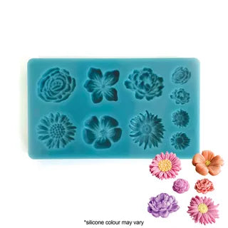 ASSORTED FLOWERS SILICONE FONDANT MOULD