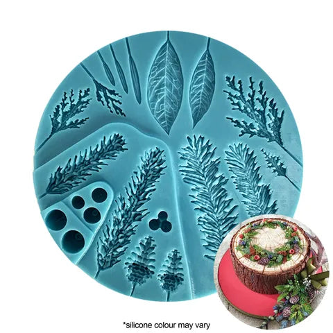ASSORTED WREATH LEAVES & BERRIES | SILICONE FONDANT MOULD