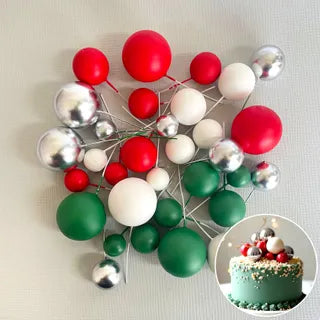 SILVER CHRISTMAS | DECO FOAM BALL TOPPER | 32 PC BALL TOPPER SET