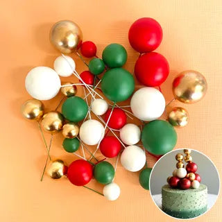 GOLD CHRISTMAS | DECO FOAM BALL TOPPER | 32 PC BALL TOPPER  SET