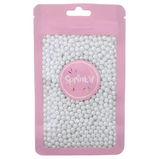 SPRINKD | 4MM SUGAR BALLS PEARL | WHITE | 60G sugar pearls