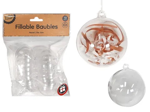 XMAS FILLABLE BAUBLES 5CM 10PK
