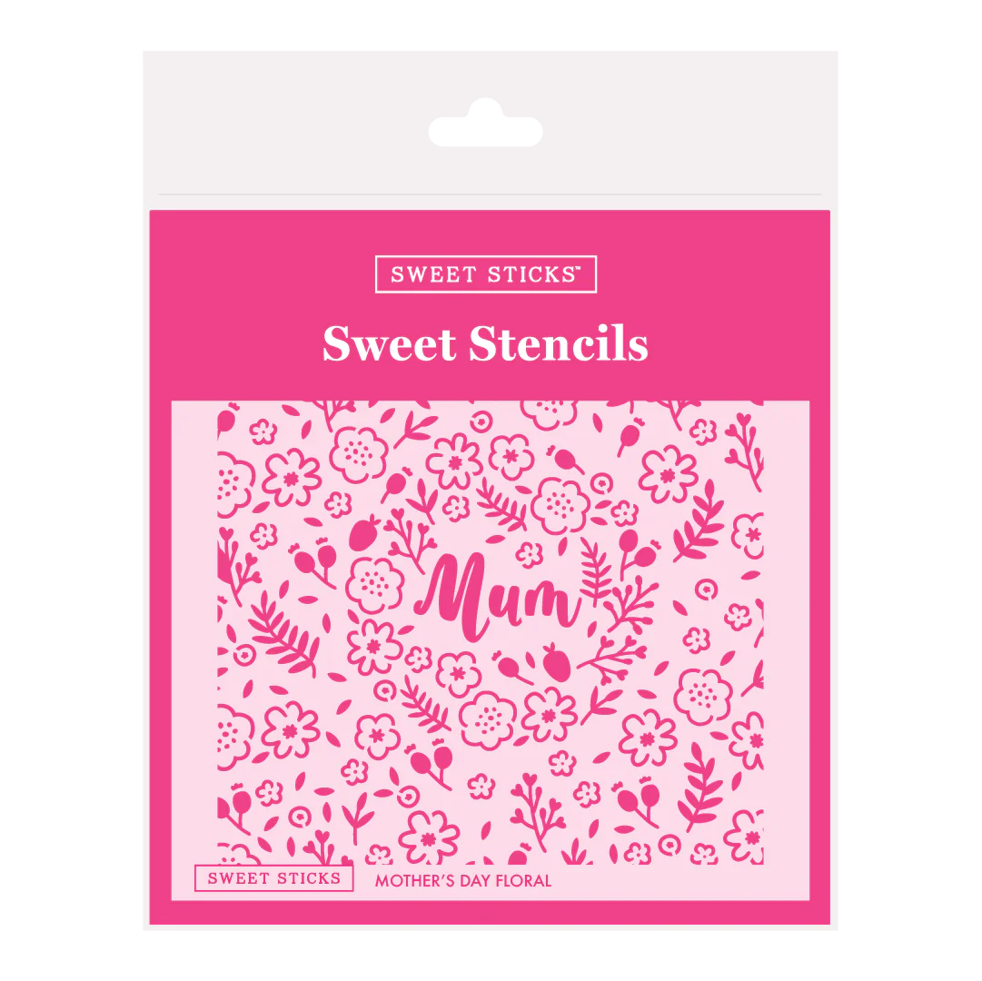 Mothers Day Floral Sweet Sticks Stencil