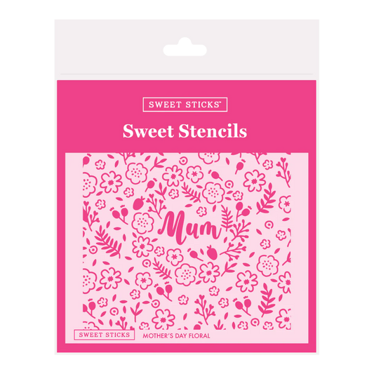 Mothers Day Floral Sweet Sticks Stencil