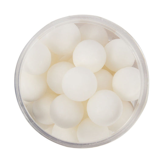 CACHOUS PEARL BEADS MATTE WHITE 10MM (85G) SUGAR PEARLS