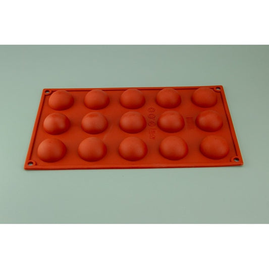 15 CAVITY - HEMISPHERE 40MM - CHOCOLATE SILICONE BAKEWARE