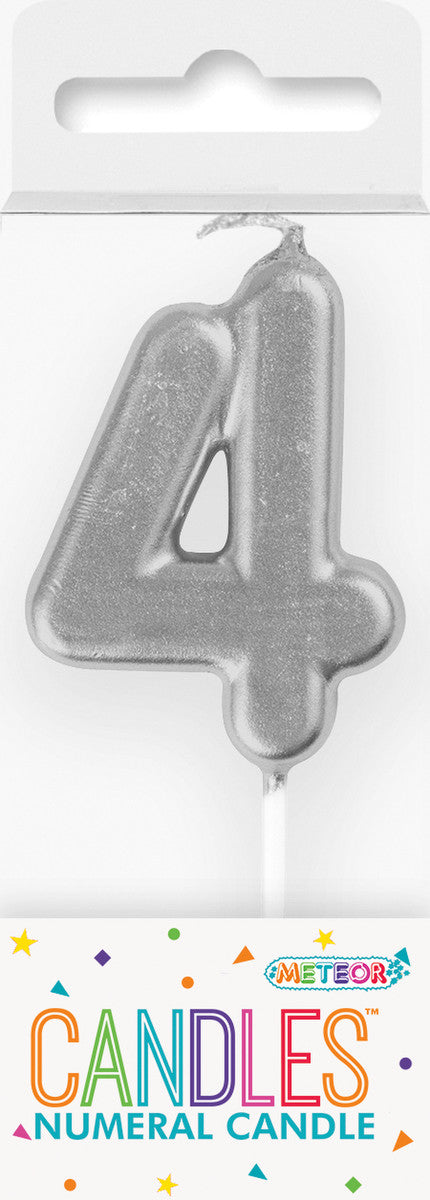 MINI SILVER NUMERAL PICK CANDLES - 4