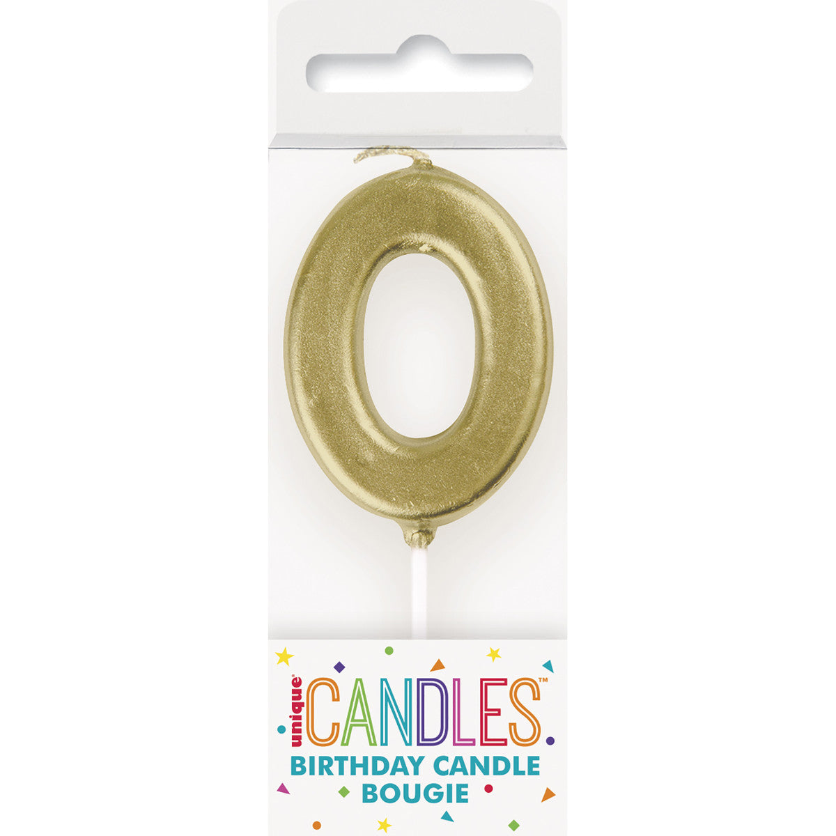 Mini Gold Numeral Pick Candles - 0