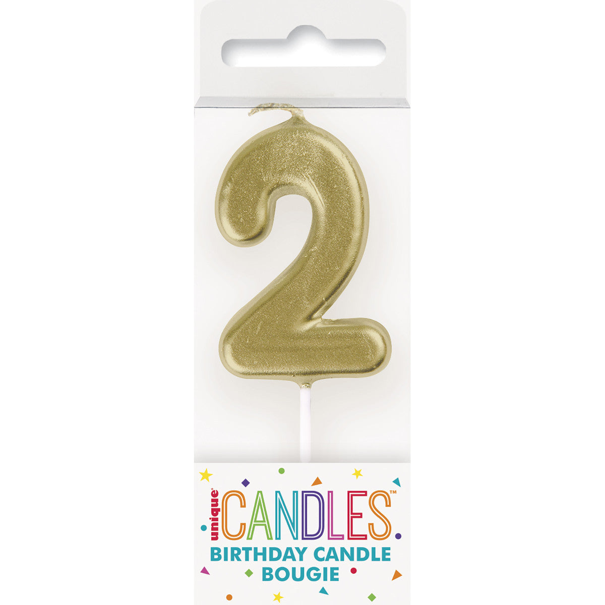 Mini Gold Numeral Pick Candles - 2