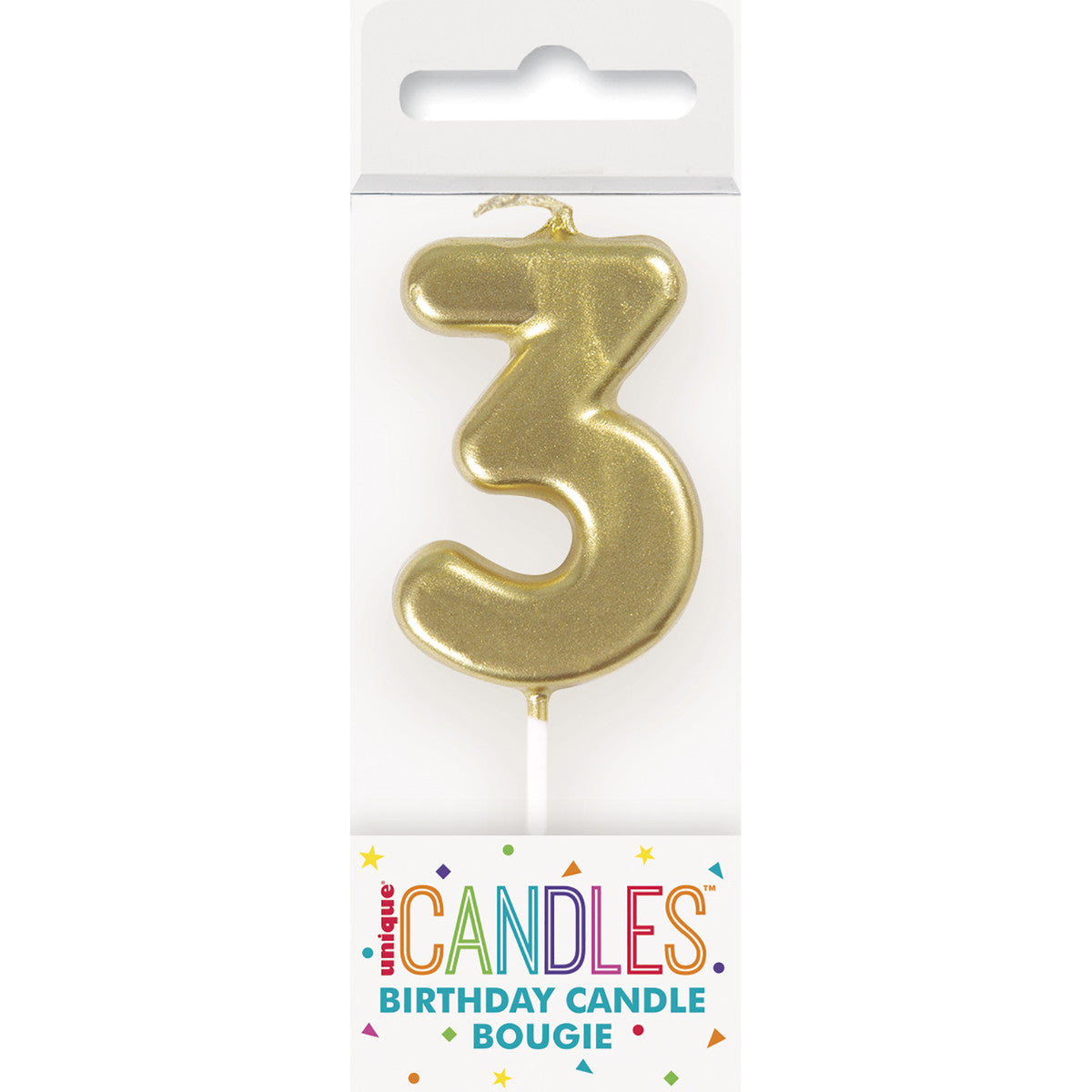 Mini Gold Numeral Pick Candles - 3