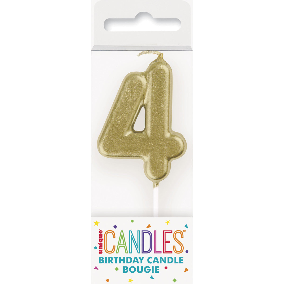 Mini Gold Numeral Pick Candles - 4