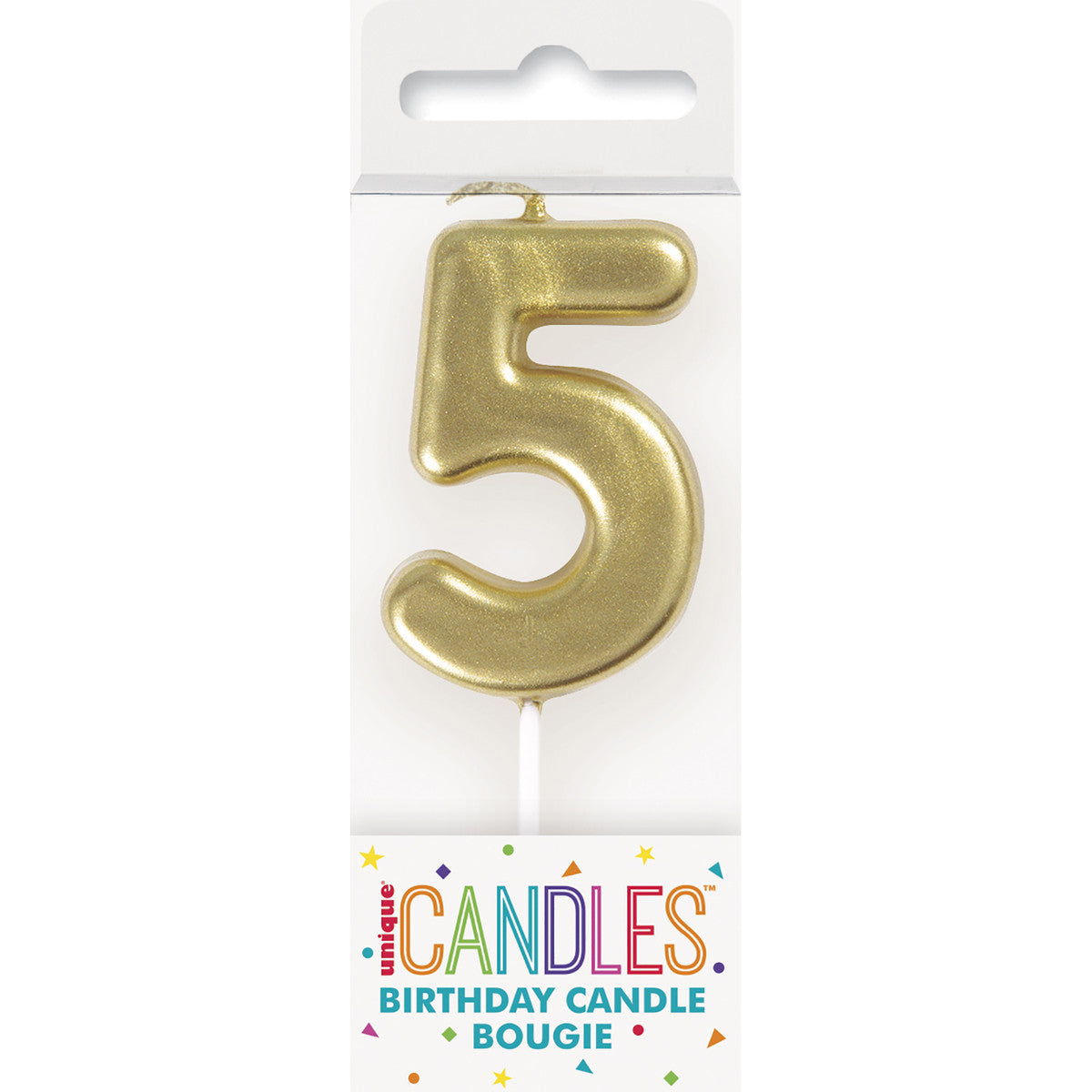 Mini Gold Numeral Pick Candles - 5