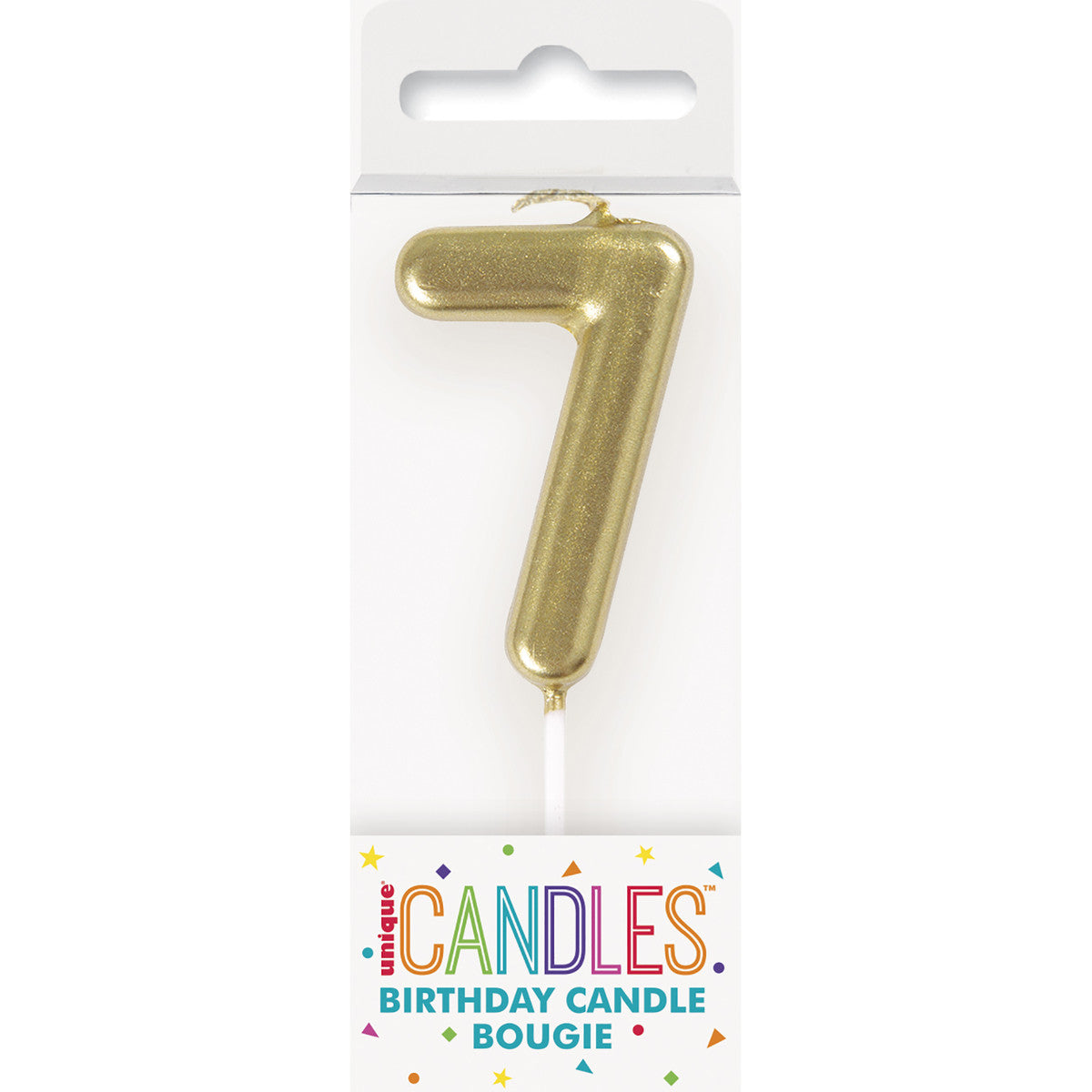 Mini Gold Numeral Pick Candles - 7