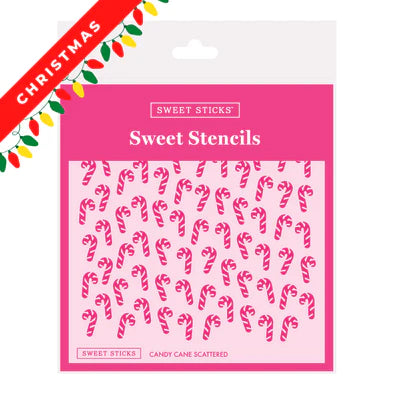 Candy Cane Scattered Sweet Sticks Stencils