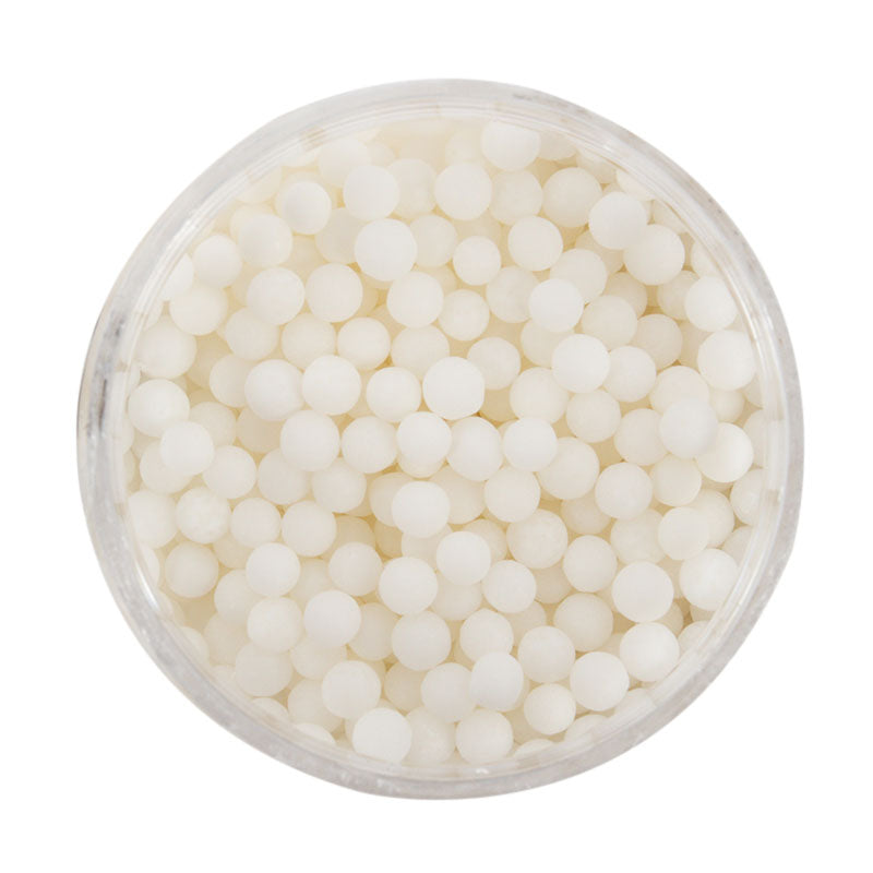 CACHOUS PEARL BEADS MATTE WHITE 4MM 85G SUGAR PEARLS