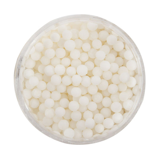 CACHOUS PEARL BEADS MATTE WHITE 4MM 85G SUGAR PEARLS