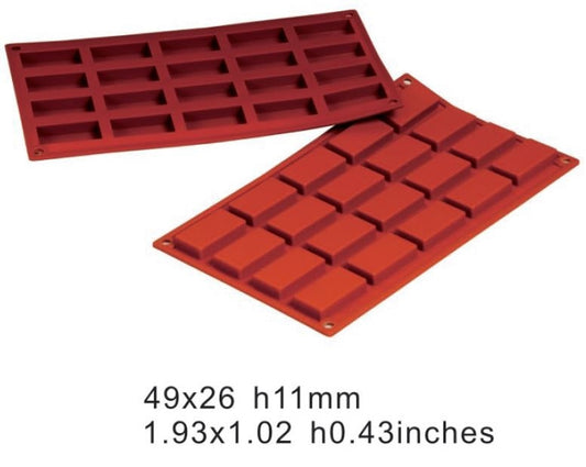 20 CAVITY - RECTANGLE CHOCOLATE SILICONE BAKEWARE