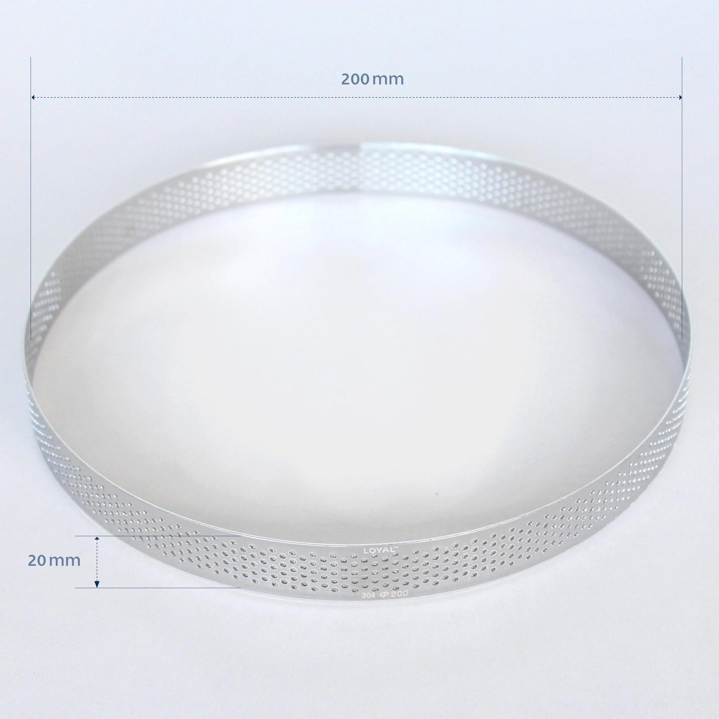 200mm PERFORATED RING S/S ROUND