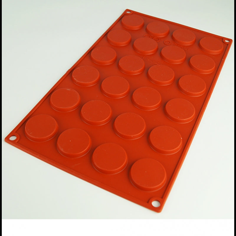 24 CAVITY - FLAT COIN DISC CHOCOLATE SILICONE BAKEWARE