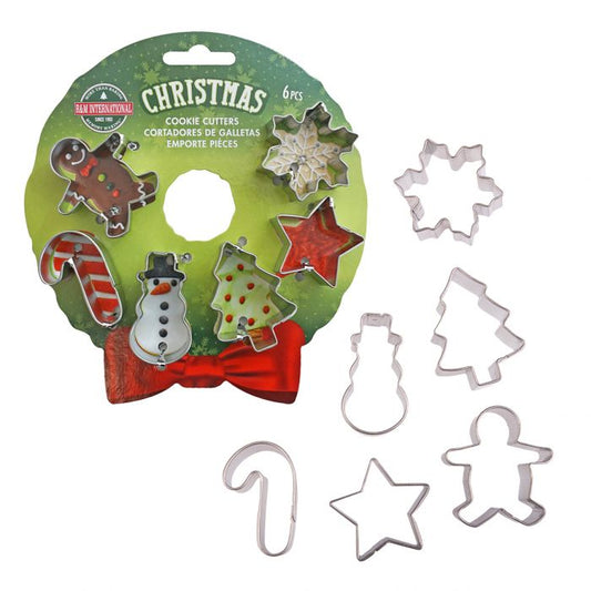 XMAS MINI WREATH COOKIE CUTTER SET 6