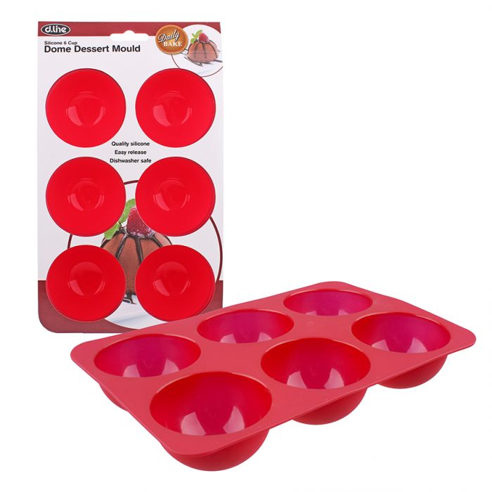 6 Cup Dome Dessert Mould - 66mm dia. x 40mm Silicone Mould