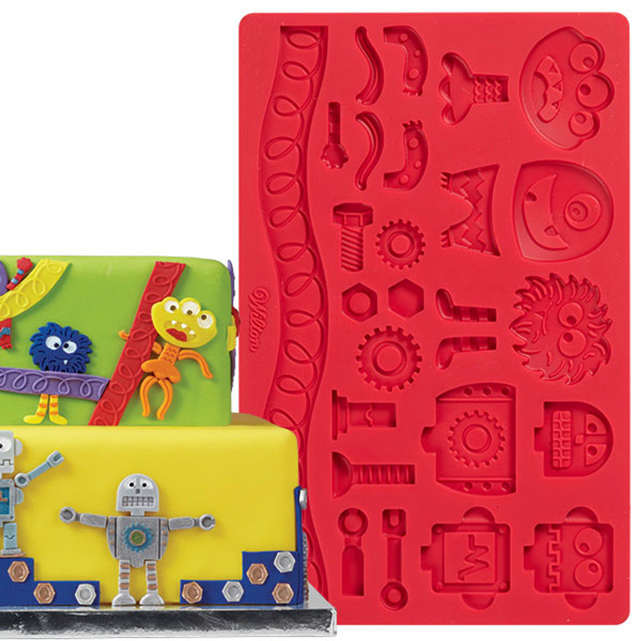 Fondant Silicone Mould - Robots and Monsters