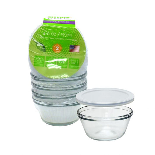 Custard Cups W/Lid 8 Pce 6oz/177ml KITCHEN