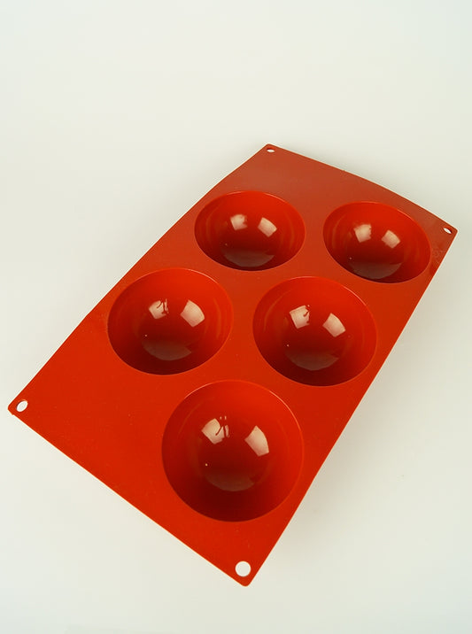 5 CAVITY- HEMISPHERE 80MM- CHOCOLATE SILICONE BAKEWARE