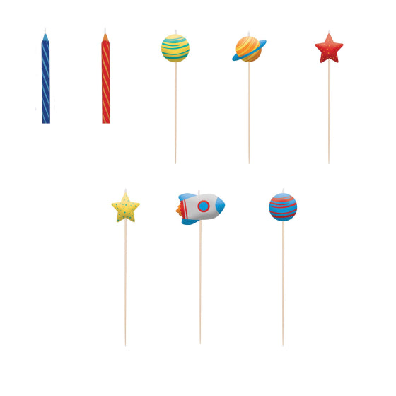 Blast Off Birthday Candles Pick