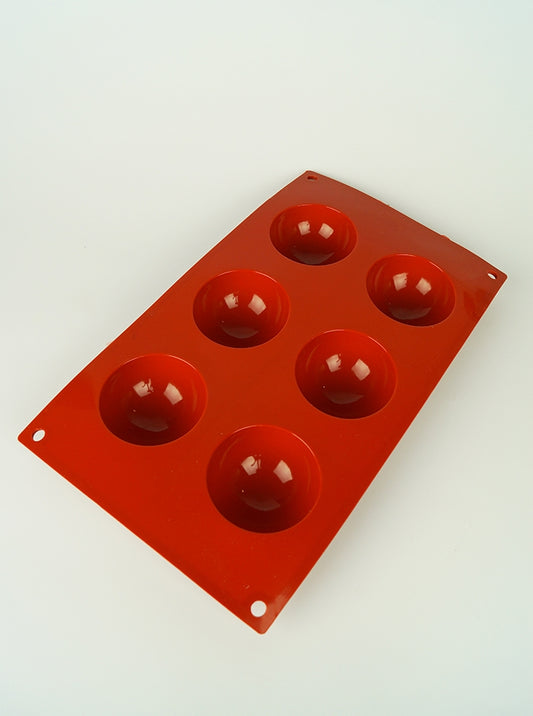 6 CAVITY - HEMISPHERE 60MM CHOCOLATE SILICONE BAKEWARE