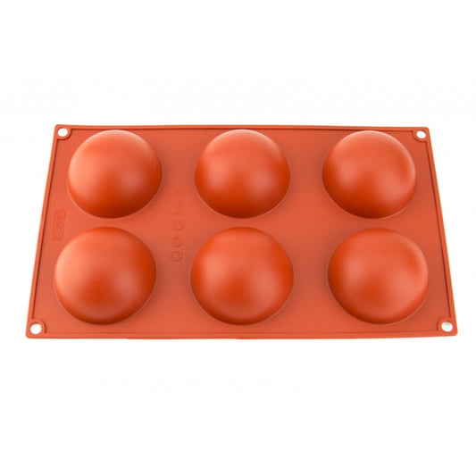 6 CAVITY - HEMISPHERE 70MM CHOCOLATE SILICONE BAKEWARE