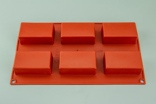 6 CAVITY - RECTANGLE SOAP BAR CHOCOLATE SILICONE BAKEWARE