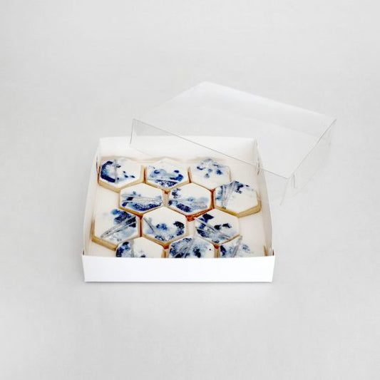 CLEAR LID BISCUIT BOX SQUARE 6x6x1in