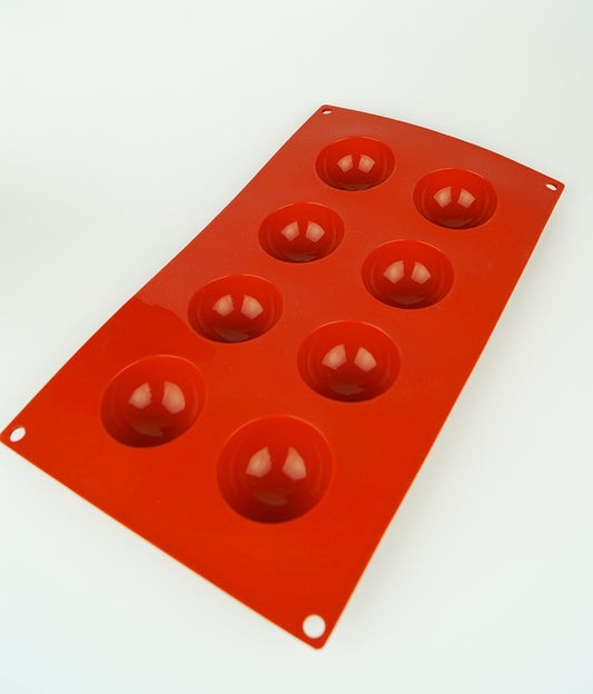 8 CAVITY-HEMISPHERE 50MM-CHOCOLATE SILICONE BAKEWARE