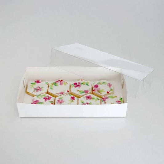 CLEAR LID BISCUIT BOX RECTANGLE 9x4.5x1.