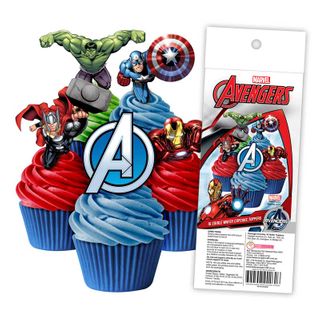 THE AVENGERS - EDIBLE WAFER CUPCAKE TOPPER 16 PIECES