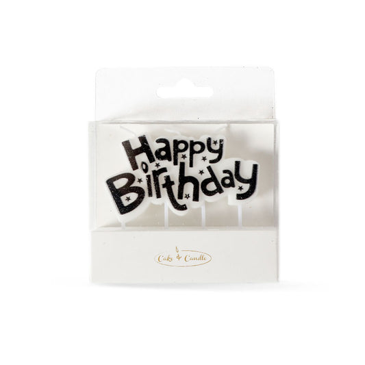 BLACK HAPPY BIRTHDAY CANDLE PLAQUE OTHER CANDLES