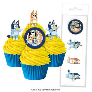 BLUEY | EDIBLE WAFER CUPCAKE TOPPERS |  16 PIECES