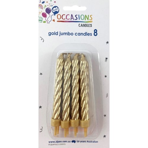 Birthday Candles Jumbo Spiral Gold OTHER CANDLES