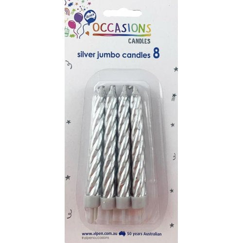 Birthday Candles Jumbo Spiral Silver OTHER CANDLES
