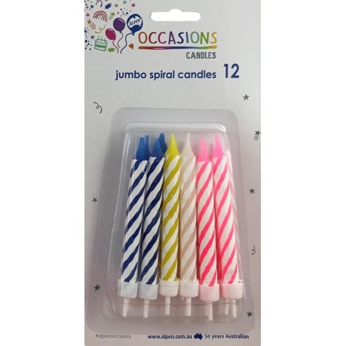 Birthday Candles Jumbo Spiral with holders OTHER CANDLES