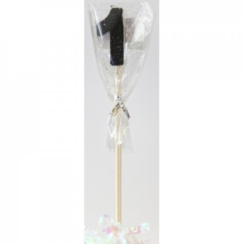 Black Glitter Long Stick Candle 1