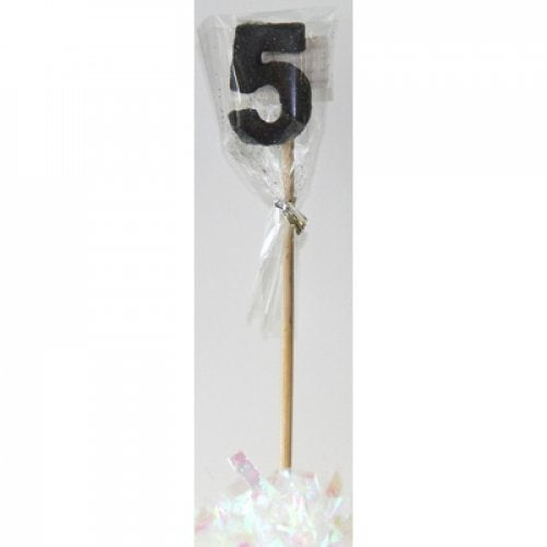 Black Glitter Long Stick Candle 5