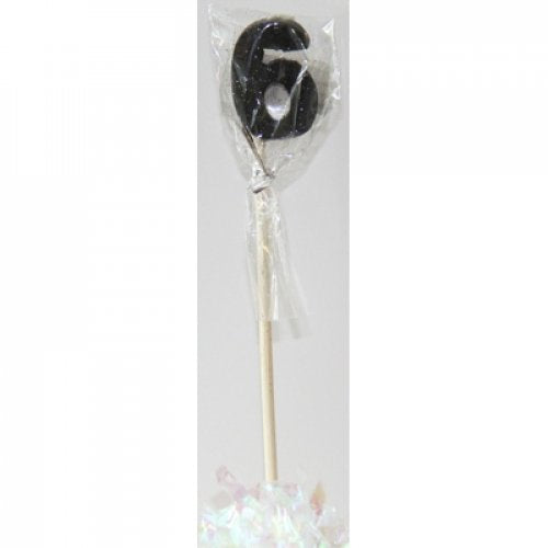 Black Glitter Long Stick Candle 6