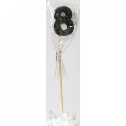 Black Glitter Long Stick Candle 8