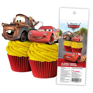 DISNEY CARS - EDIBLE WAFER CUPCAKE TOPPER  16 PIECES