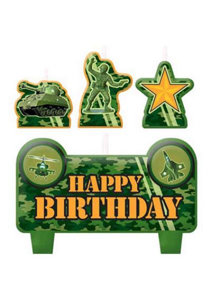 Camouflage Birthday Candle Set THEMED