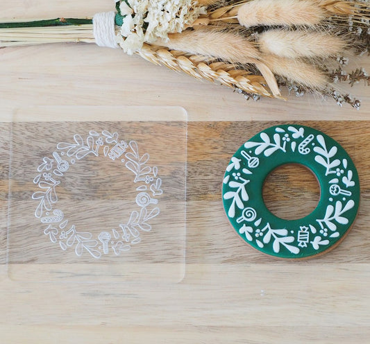 Christmas - Christmas Wreath with Lollies merry debosser