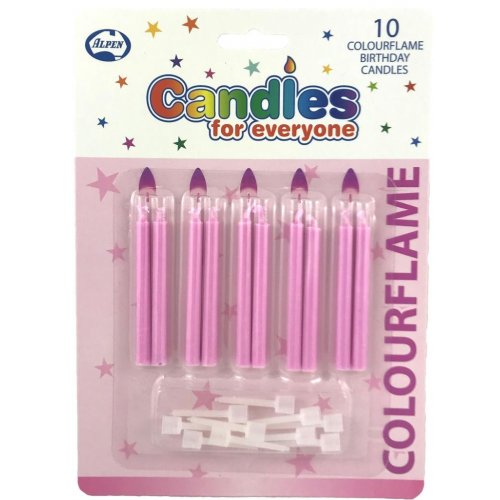 Colourflame Candles Pink with holders OTHER CANDLES